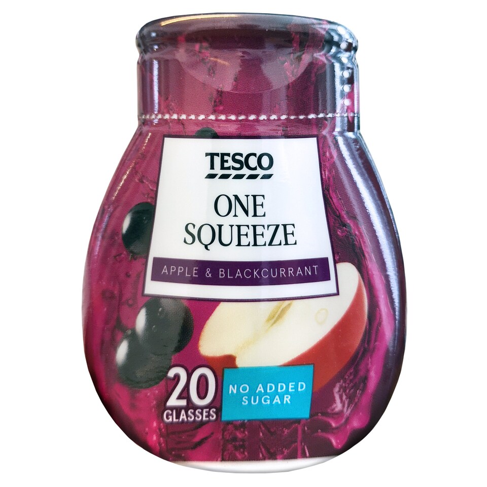 Tesco Apple And Blackcurrant One Squeeze No Added Sugar 66Ml