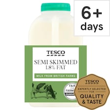 Tesco British Semi Skimmed Milk 568 Ml, 1 Pint