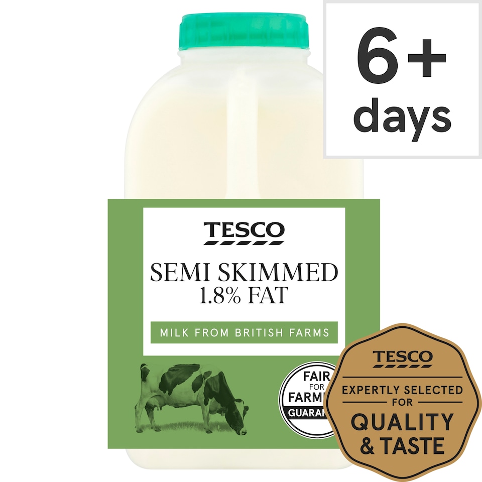 Tesco British Semi Skimmed Milk 568 Ml, 1 Pint