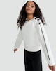 image 2 of F&F Girls Cotton Blend Bow Accent Stripe Sweatshirt in Cream