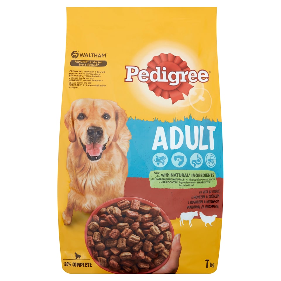 image 1 of Pedigree Adult Complete Dry Pet Food for Adult Dogs with Beef and Poultry 7 kg