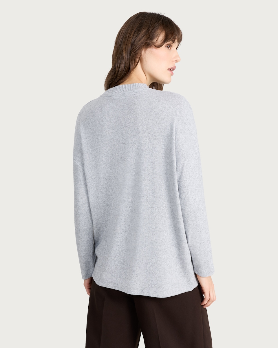 image 1 of F&F Textured Long Sleeved Jumper in Grey