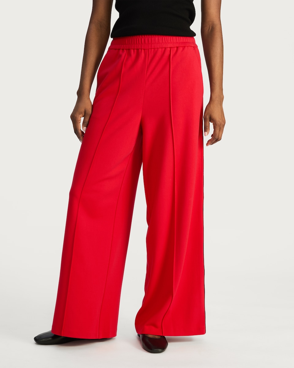 image 1 of The F&F Edit Side Stripe Wide Leg Trousers in Red
