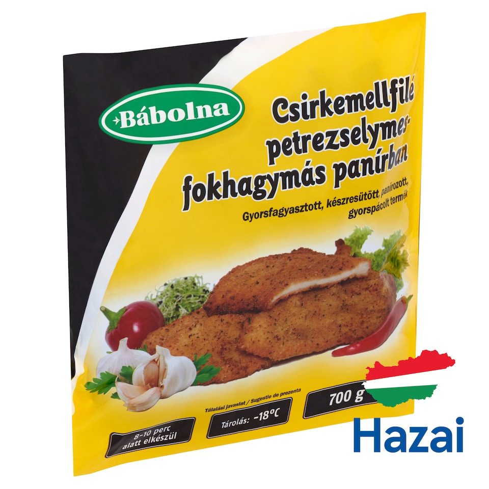 Bábolna gyorsfagyasztott, készresütött csirkemellfilé petrezselymes-fokhagymás panírban 700 g