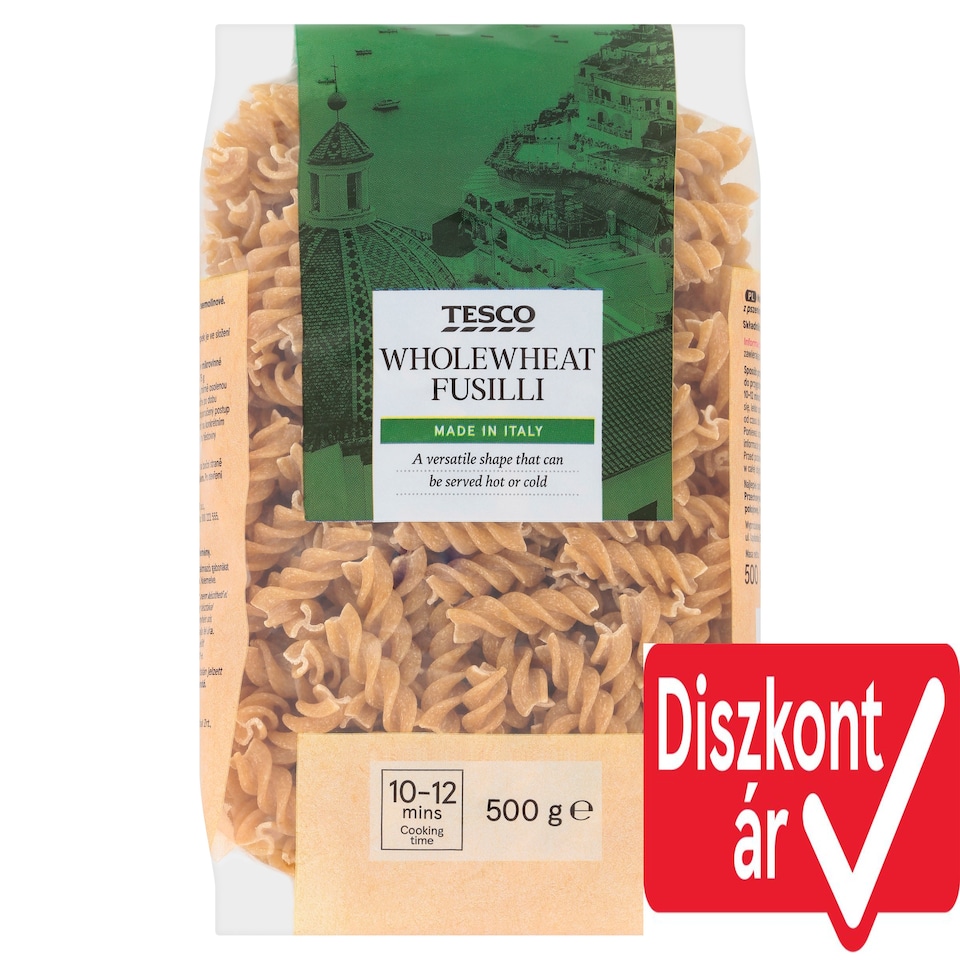 Tesco Wholewheat Fusilli Durum Dry Pasta 500 g