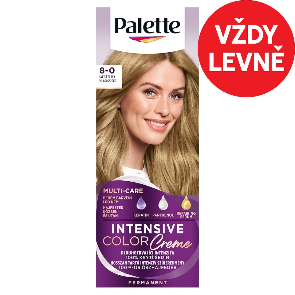 Obrázek 1 pro produkt Palette Intensive Color Creme barva na vlasy Světle plavý 8-0