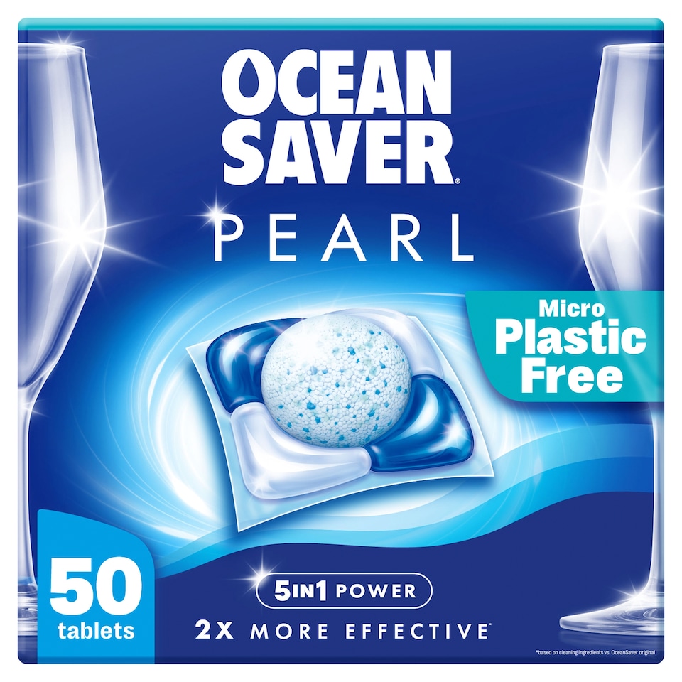 image 1 of OceanSaver Pearl All in One 50 Plastic Free Dishwasher Tablets 700g