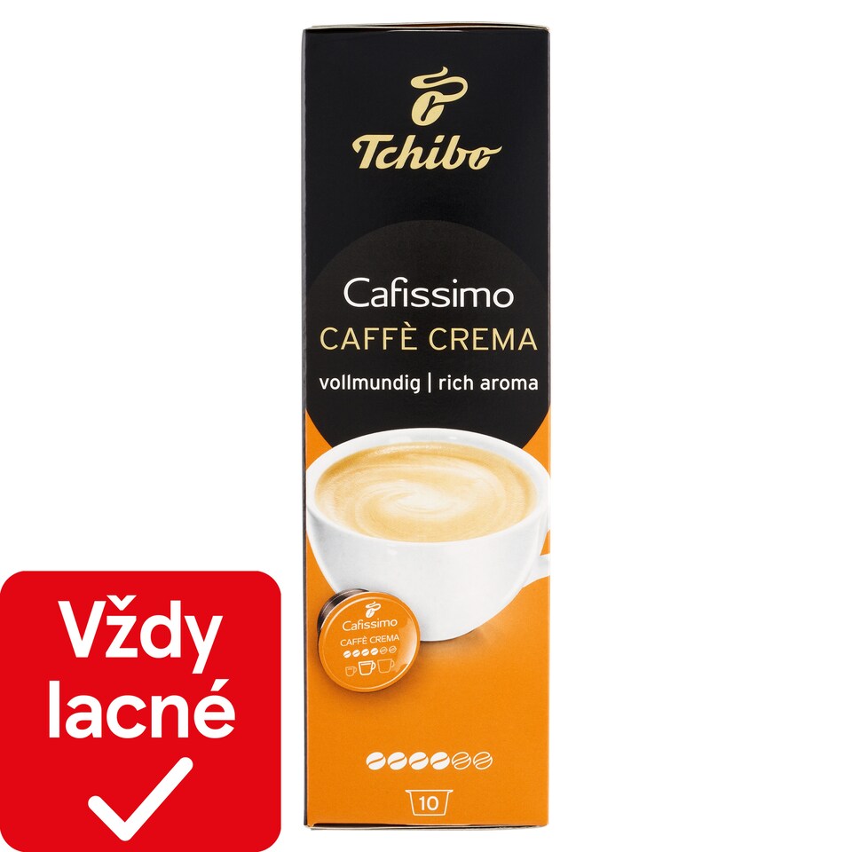obrázok 1 z Tchibo Cafissimo Caffè Crema pražená mletá káva kapsuly 10 x 7,4 g (74 g)