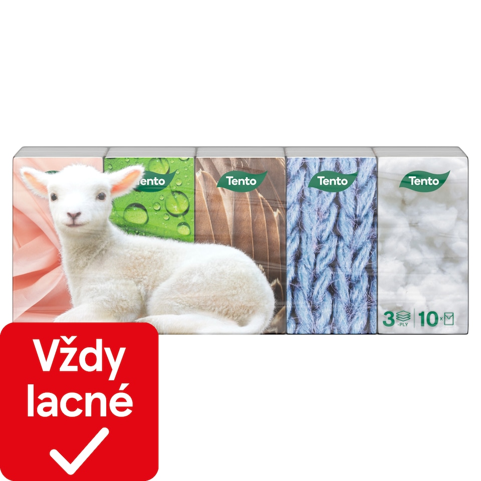 obrázok 1 z Tento Natural Softness Papierové vreckovky 3-vrstvový 10 x 10 ks