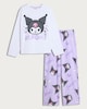 image 4 of Kuromi Print Top and Trousers Pyjamas in Purple