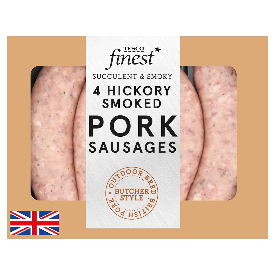 image 1 of Tesco Finest 4 Hickory Smoked Pork Sausages 440g