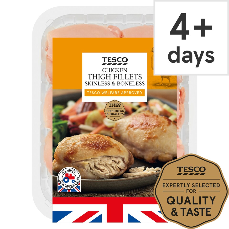 Tesco British Chicken Thigh Fillets 600G
