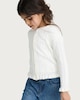 image 2 of F&F Girls Pure Cotton Frill Trim Cardigan in White