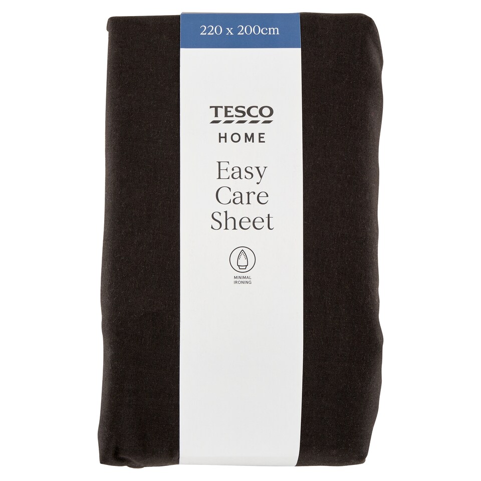 Tesco Home Easy Care fekete lepedő 220 x 200 cm