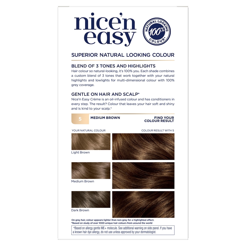image 1 of Clairol Nice ‘N Easy Medium Brown 5 Hair Dye