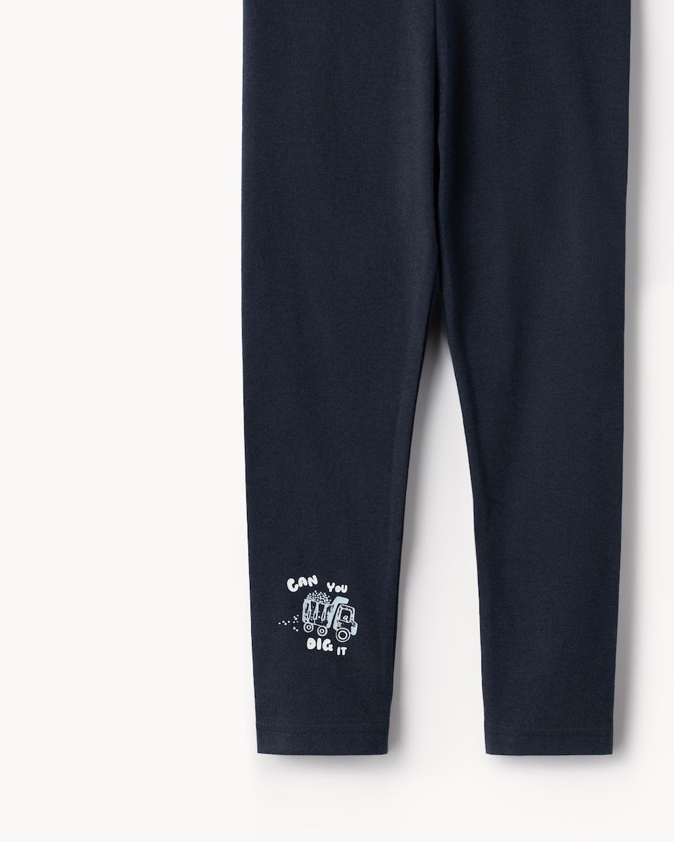 image 1 of F&F Boys 2-Pack Cotton Rich Vehicle Leggings in Multi