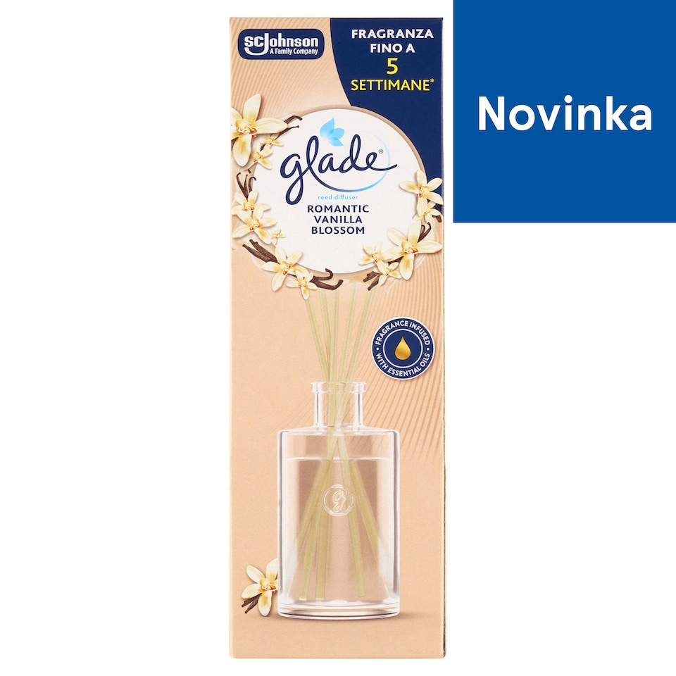 obrázok 1 z Glade Reed Diffuser Romantic Vanilla Blossom osviežovač vzduchu vonné tyčinky 50 ml