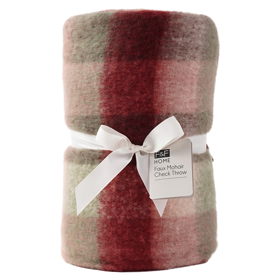 F&F Home Tartan Faux Mohair Check deka 130 x 170 cm