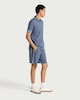 image 2 of F&F Textured Zip Neck Relaxed Fit Polo Shirt in Blue