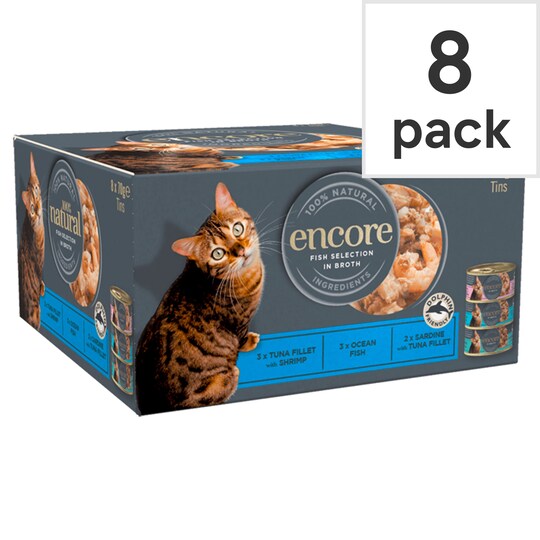Encore Cat Food Multipack Fish 8X70g Tesco Groceries