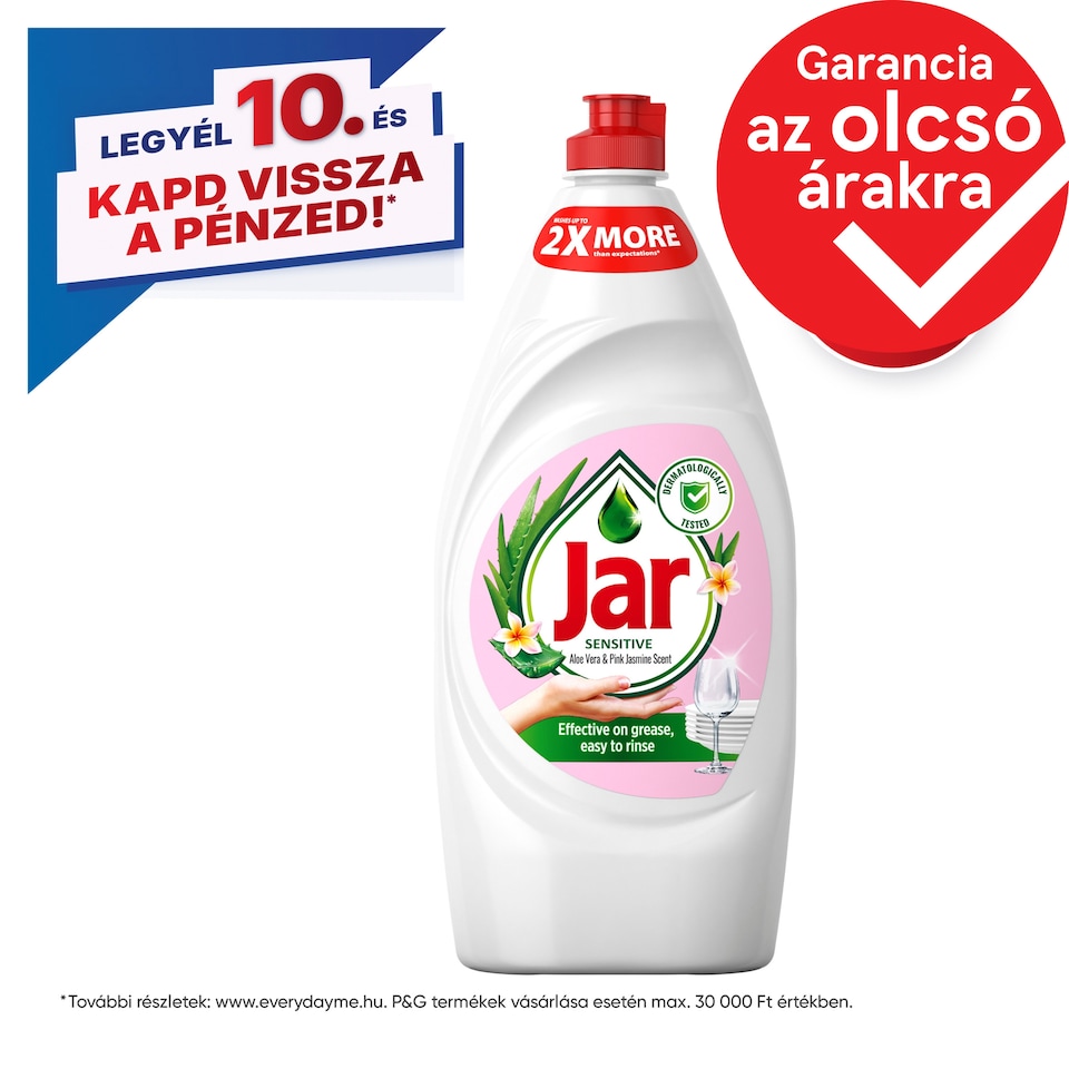 Jar Sensitive Aloe Vera & Pink Jasmine Folyékony Mosogatószer, Kézkímélő 900 ML