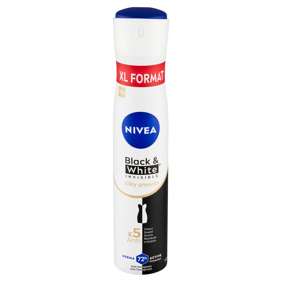 Obrázek 1 pro produkt Nivea Black & White Invisible Silky Smooth Sprej antiperspirant 200ml