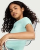 image 1 of F&F Girls Cotton Rich Starfish Embellished T-Shirt in Green