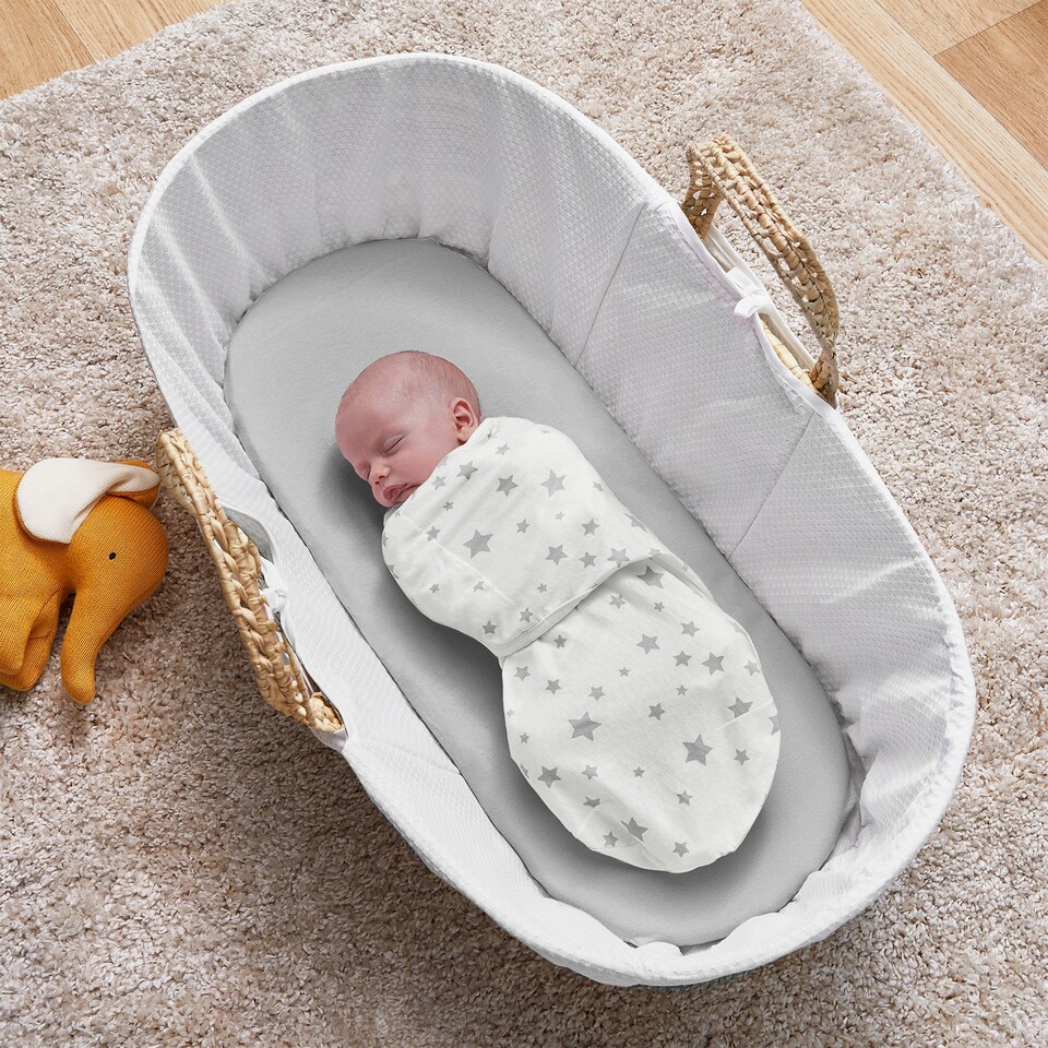 image 1 of Silent Night Swaddle Wraps 0-3 Month Grey 3 Pack