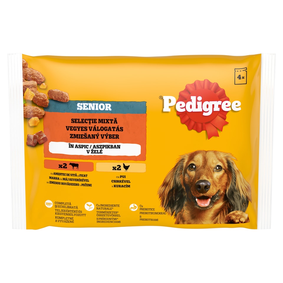 Pedigree Senior Vegyes Válogatás teljes értékű nedves eledel kutyák számára 4 x 100 g (400 g)