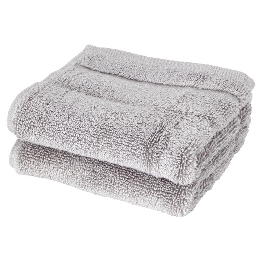 Fox & Ivy Hygro Tencel 2Pack Face Cloth Silver Tesco Groceries