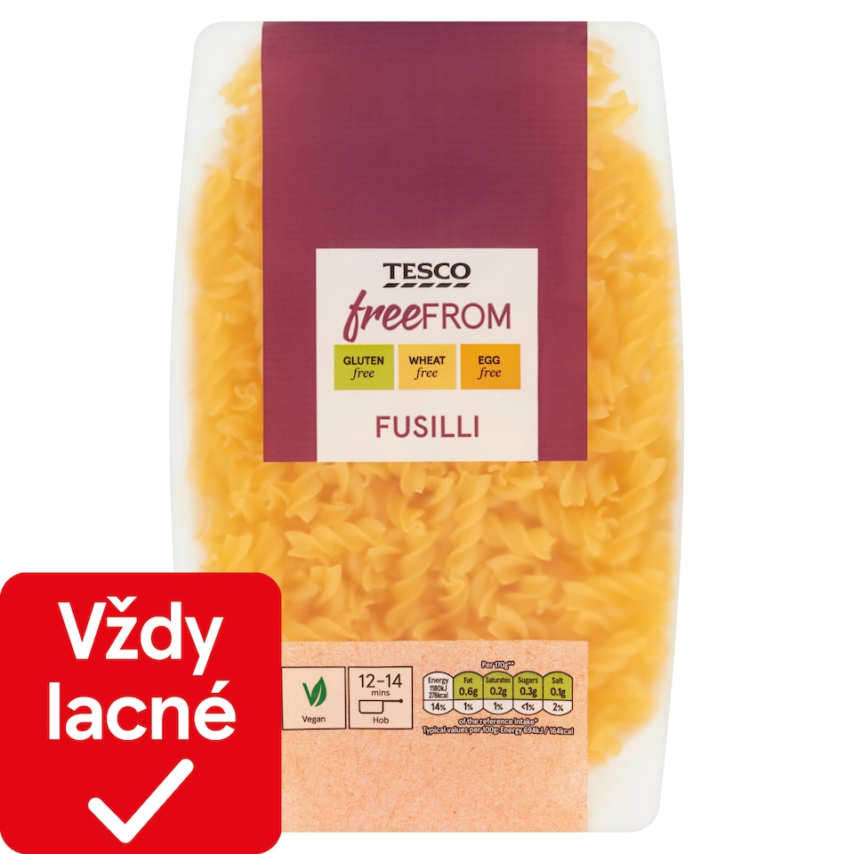 obrázok 1 z Tesco Free From Fusilli sušené bezvaječné cestoviny 500 g