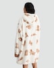 image 3 of F&F Curtis The Dog Fleece Curtis Dog Print Pyjama Hoodie in Cream