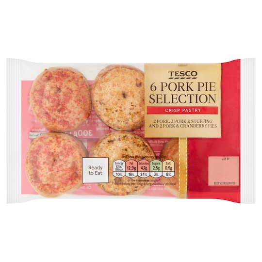 Tesco 6 Pork Pie Selection 300G Tesco Groceries