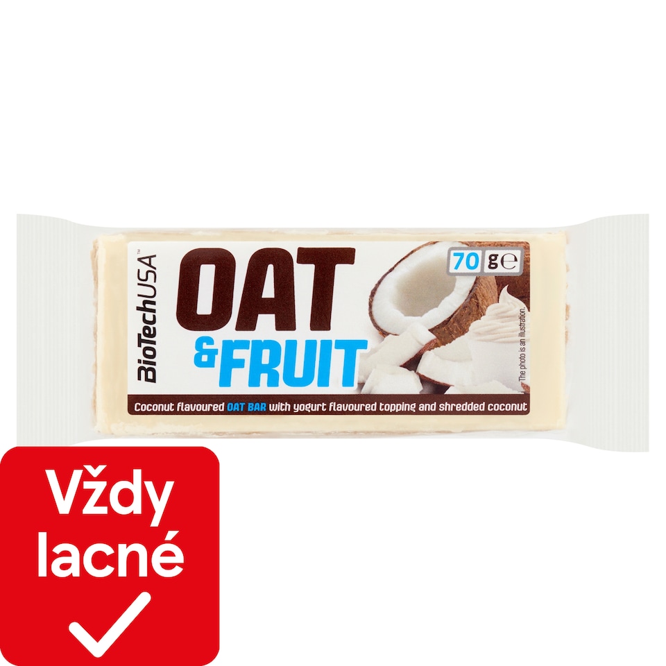 obrázok 1 z BioTechUSA Oat&Fruits ovsená tyčinka s kokosovou príchuťou 70 g