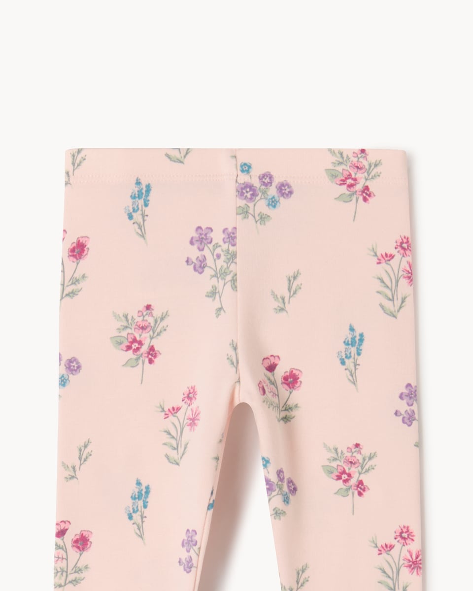 image 1 of F&F Baby Cotton Rich Floral Sweatshirt and Leggings Set in Pink