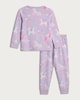 image 2 of F&F Girls Pure Cotton Unicorn Print Top and Bottoms Pyjamas in Lilac