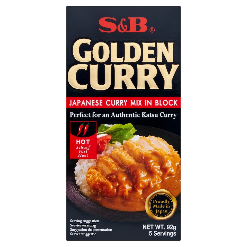 S&B Japanese Golden Curry Mix in Block Hot 92g