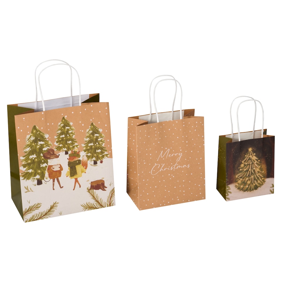 Tesco Mice & Friends Christmas Gift Bags Multi 3 Pack