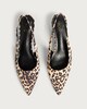 image 2 of SACHA Satin Look Leopard Print Slingback Kitten Heels in Multi Brown