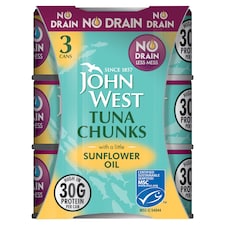 John West No Drain Tuna Chunks with Sunflower Oil 3 x 110g