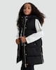 image 1 of F&F Girls Hooded Puffer Shower Resistant Gilet in Black