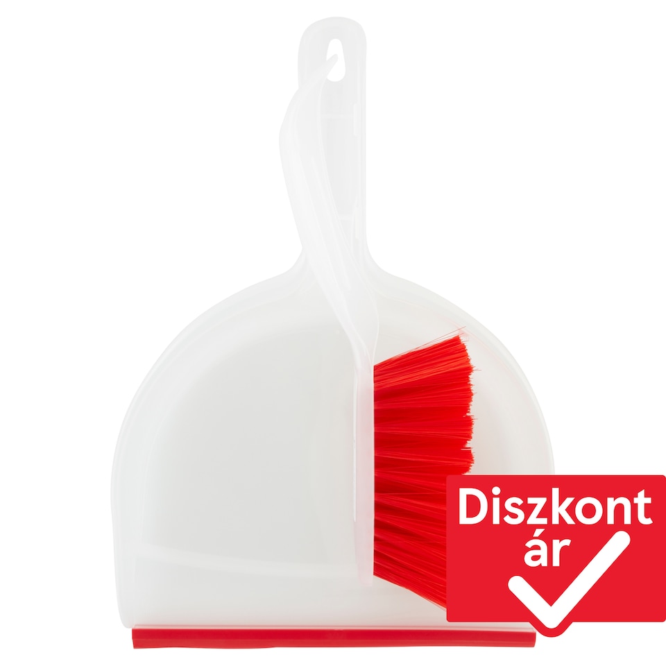 Tesco Basics Red Dustpan and Brush Set