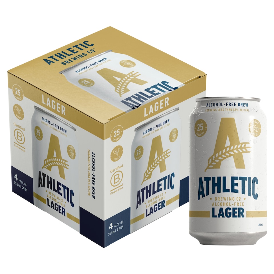 Athletic Brewing Co. Alcohol Free Lager 4 x 355ml