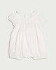 image 2 of F&F Baby Pure Cotton Embroidered Short Sleeved Romper in White