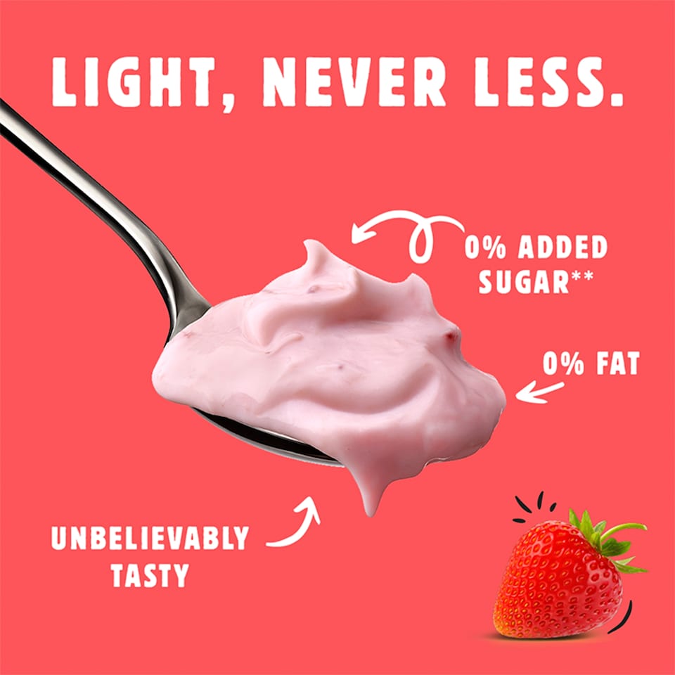 image 1 of Light & Free Strawberry Greek Style Fat Free Yoghurt 4x115g