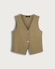 image 1 of F&F Sleeveless Two Button Waistcoat in Khaki