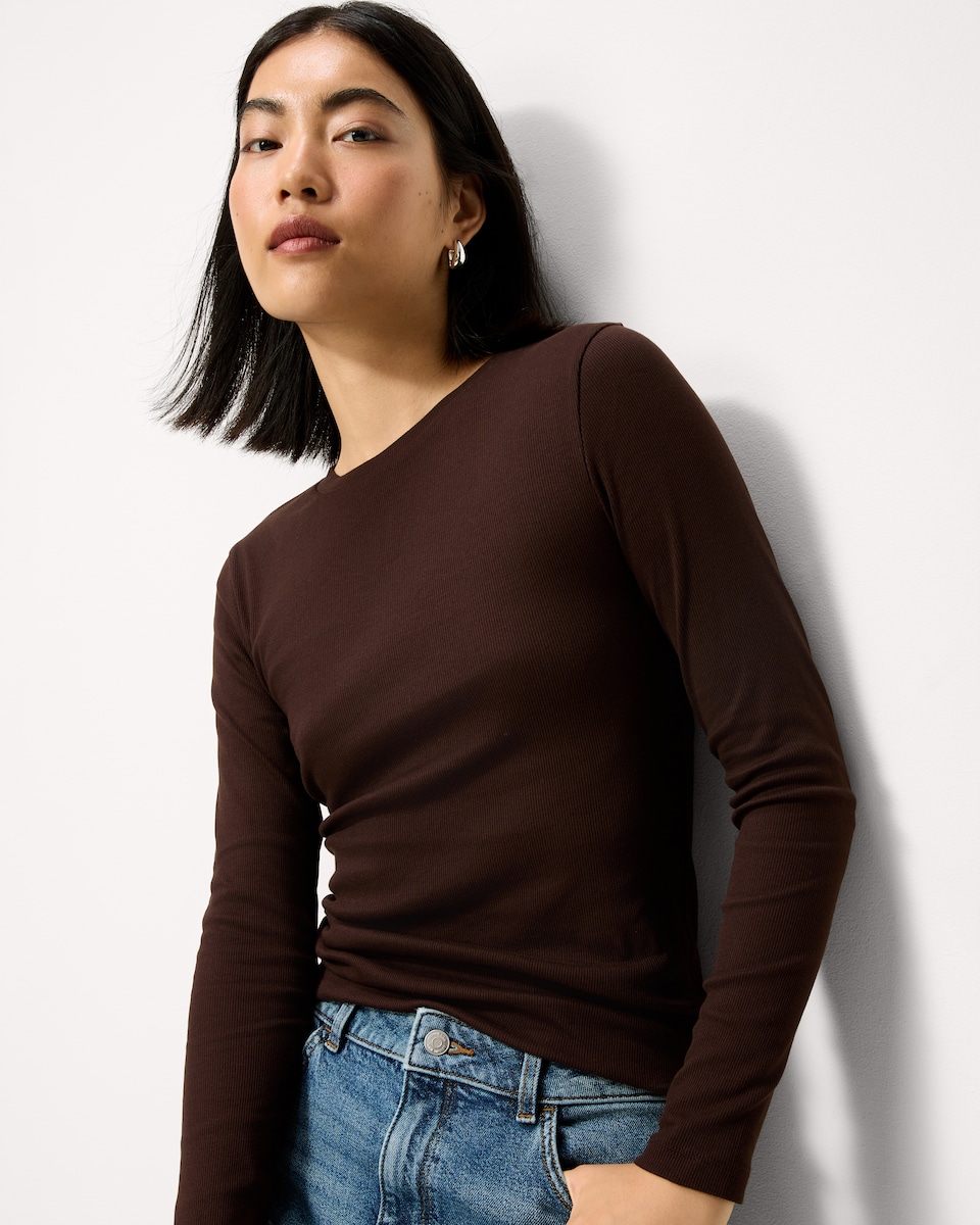 image 1 of F&F 3-Pack Cotton Rich Long Sleeved Tops in Multi Green