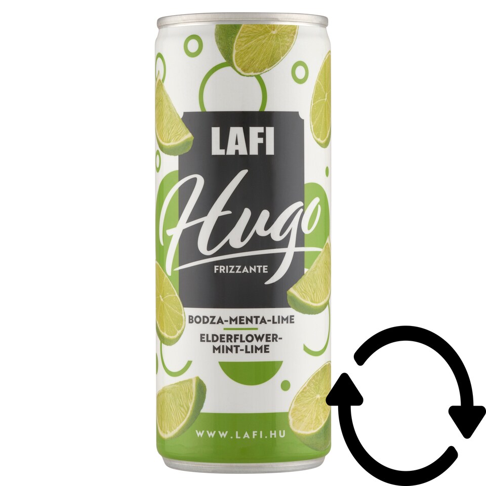 Lafi Hugo Frizzante bodza-menta-lime ízű szénsavas boralapú ital 7% 250 ml