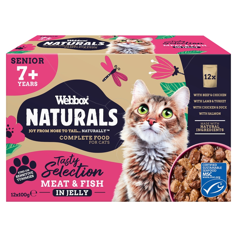 Webbox Natural Senior Seln In Jly Cat 12x100g