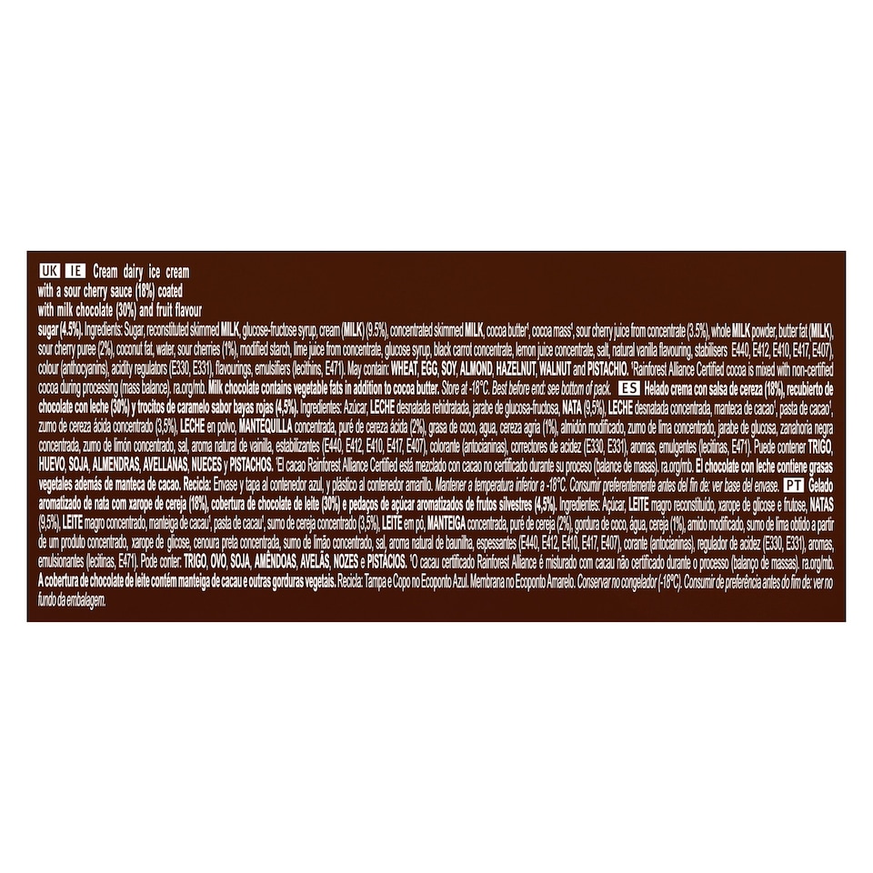 image 1 of Magnum Bonbon Cherry & Milk Chocolate Ice Cream Frozen Snack 204ml